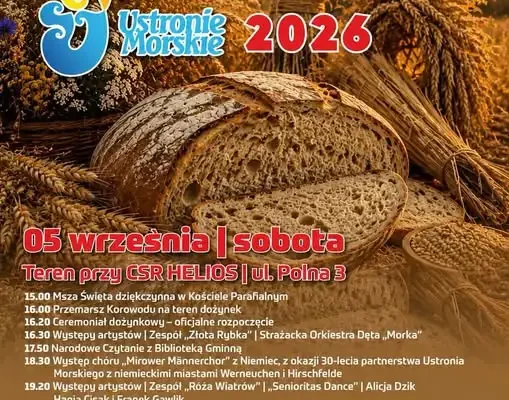 Dożynki Gminne 2026 w Ustroniu Morskim – święto plonów z gwiazdą wieczoru