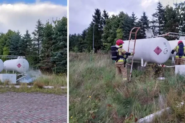 Rozszczelnienie zbiorników z gazem w Czerninie – interweniowały służby i grupy chemiczne