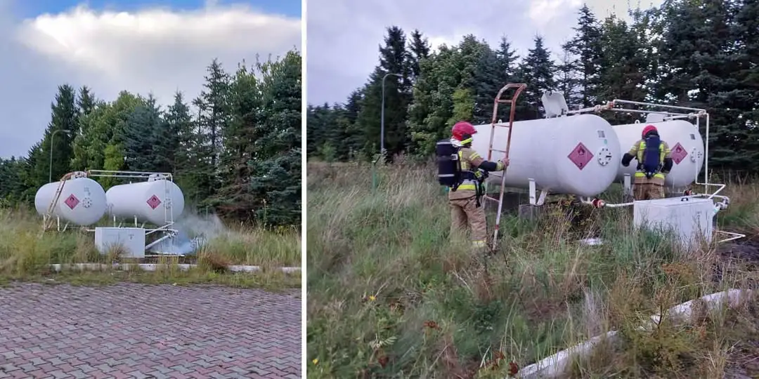 Rozszczelnienie zbiorników z gazem w Czerninie – interweniowały służby i grupy chemiczne