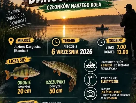 Zawody spinningowe na jeziorze Dargocice – zaproszenie dla wędkarzy