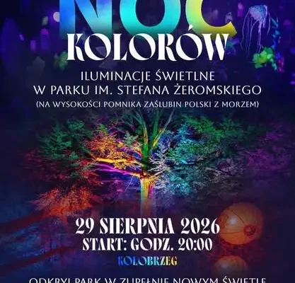 Noc Kolorów 2026 w Kołobrzegu: Park Żeromskiego zamieni się w świetlną galerię