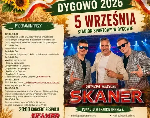 Dożynki Gminne w Dygowie 2026 – program, gwiazda wieczoru i atrakcje