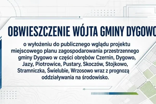 Wyłożenie projektu planu zagospodarowania przestrzennego w gminie Dygowo