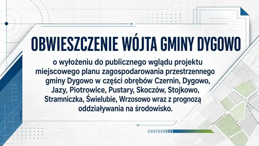Wyłożenie projektu planu zagospodarowania przestrzennego w gminie Dygowo