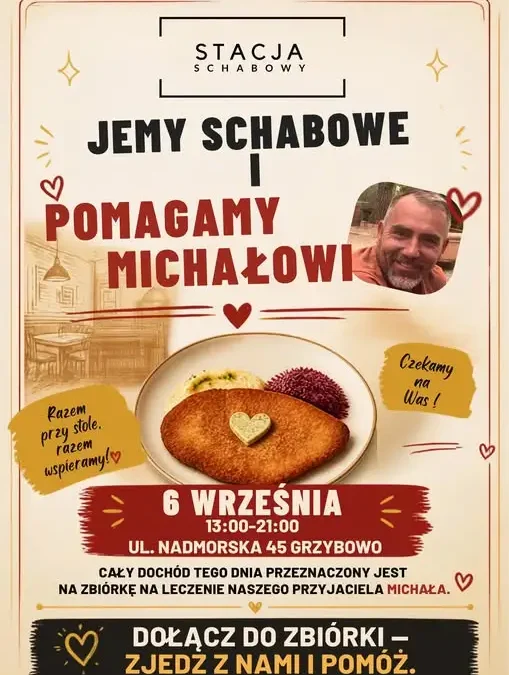 Restauracja Stacja Schabowy w Grzybowie przekaże cały utarg na leczenie Michała