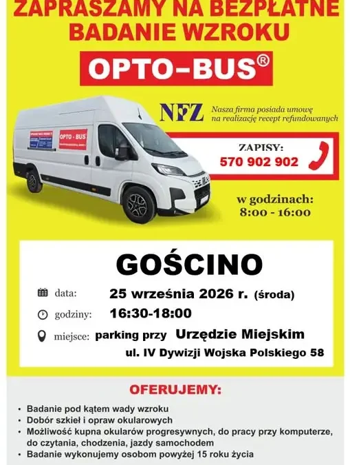 Bezpłatne badanie wzroku w Gościnie – zapisy trwają