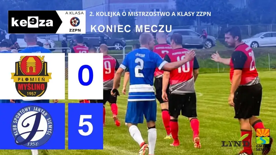 Jantar Siemyśl rozbija Płomień Myślino 5:0 – kolejne zwycięstwo w sezonie