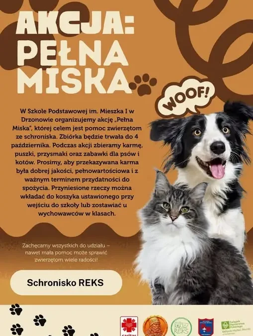 Zbiórka „Pełna Miska” dla schroniska REKS w Kołobrzegu
