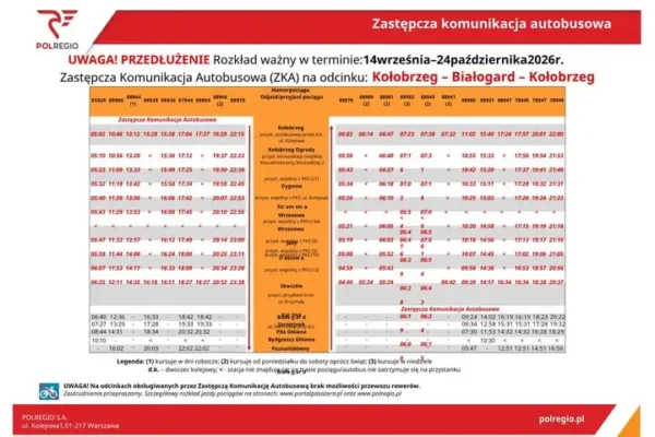 Uwaga pasażerowie! Zmiany na linii 404 – rusza zastępcza komunikacja autobusowa