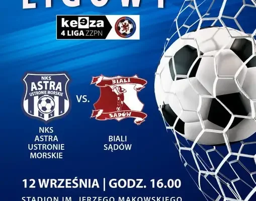 IV liga w Ustroniu Morskim: sobota z Astrą, gadżetami i strefą gastronomiczną