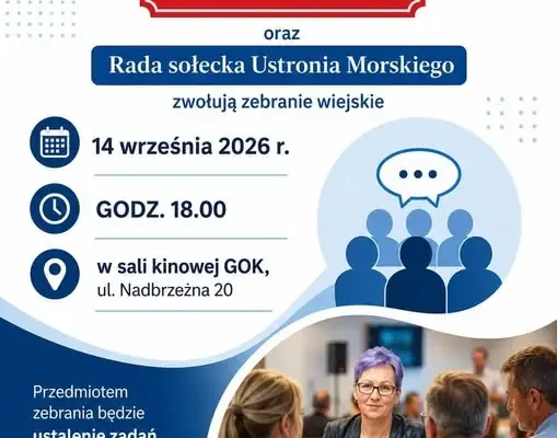 Ustronie Morskie: dziś zebranie wiejskie w sprawie Funduszu Sołeckiego na 2027 rok
