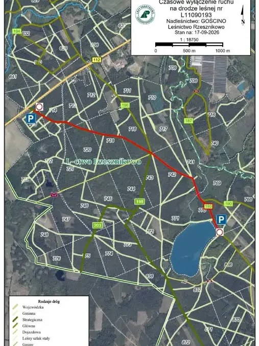 Remont drogi nad Jezioro Popiel: zamknięcie odcinka od 21 do 25 września