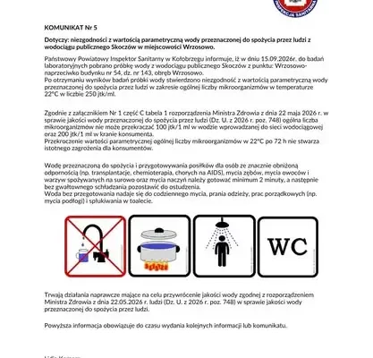 Woda w Wrzosowie wymaga przegotowania – komunikat dla mieszkańców
