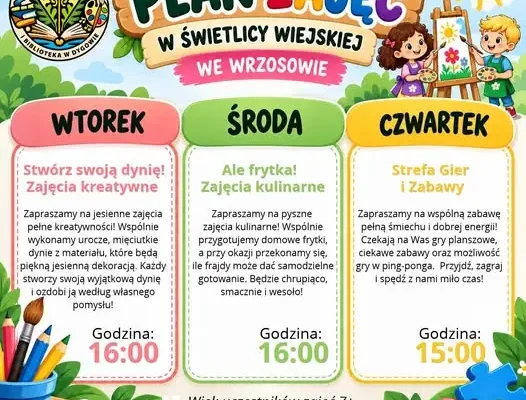 Świetlica Wiejska we Wrzosowie zaprasza dzieci na tydzień pełen atrakcji
