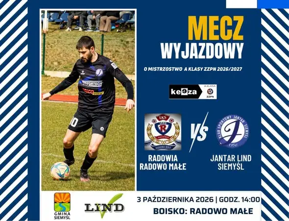 Jantar Siemyśl jedzie do Radowa Małego po punkty w 6. kolejce A Klasy ZZPN