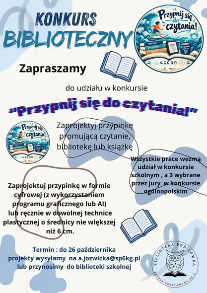 Konkurs biblioteczny „Przypnij się do czytania!” – zaprojektuj przypinkę promującą czytelnictwo