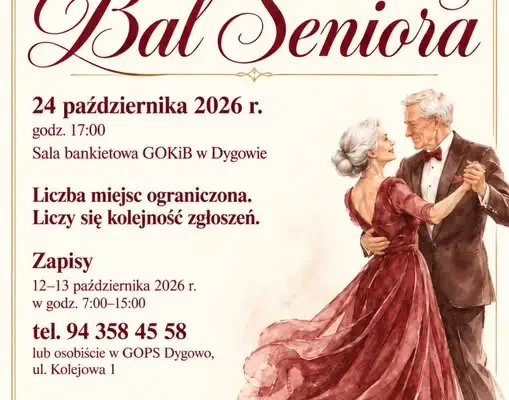 Bal Seniora w Gminie Dygowo – zapisy już 12 i 13 października